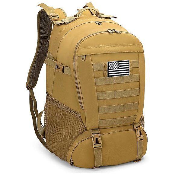 Tactical Backpack for Men Hiking Day Pack Molle Military Rucksack 35L-TAN - Picture 3 of 8